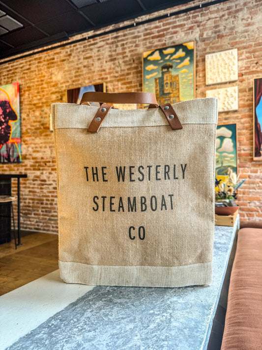 The Westerly Burlap North South Tote